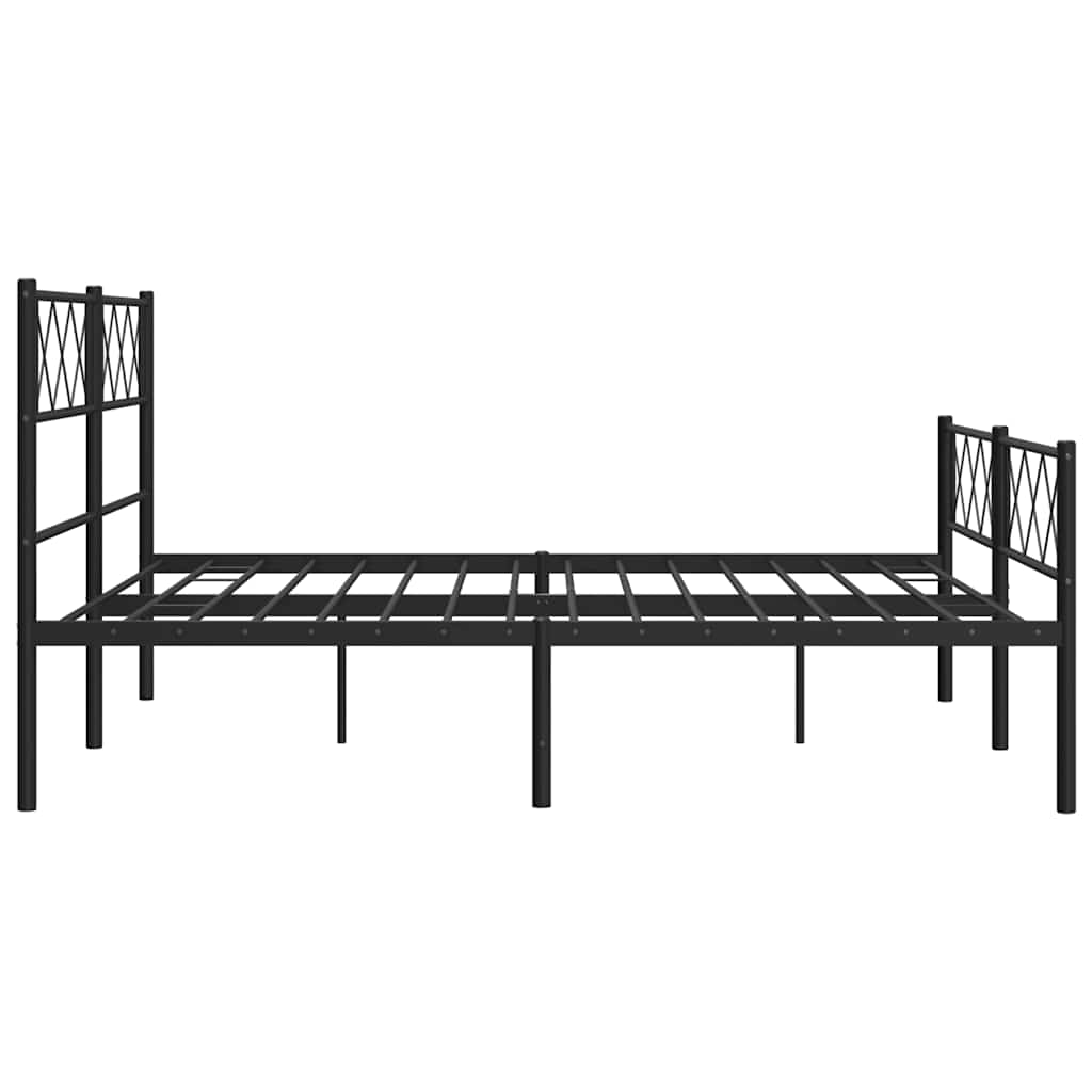 Giroletto con Testiera e Pediera Metallo Nero 135x190 cm - homemem39