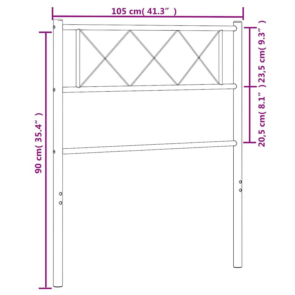 Testiera in Metallo Nero 100 cm - homemem39