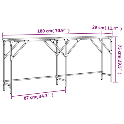 Tavolo Consolle Grigio Sonoma 180x29x75 cm in Legno Multistrato - homemem39