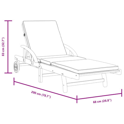 Lettini 2 pz con Cuscini 200x68x83 cm Legno Massello di Acacia - homemem39