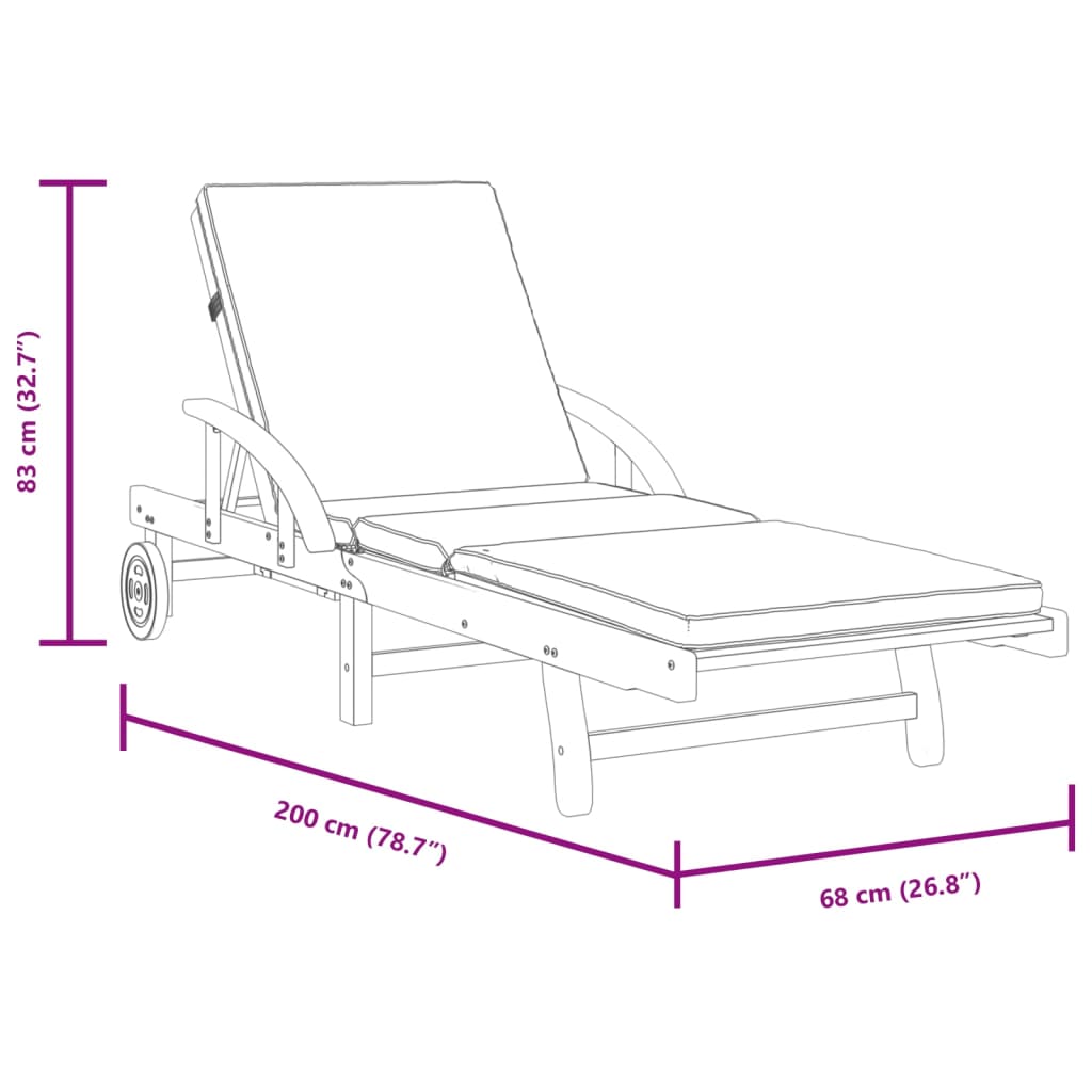 Lettini 2 pz con Cuscini 200x68x83 cm Legno Massello di Acacia - homemem39