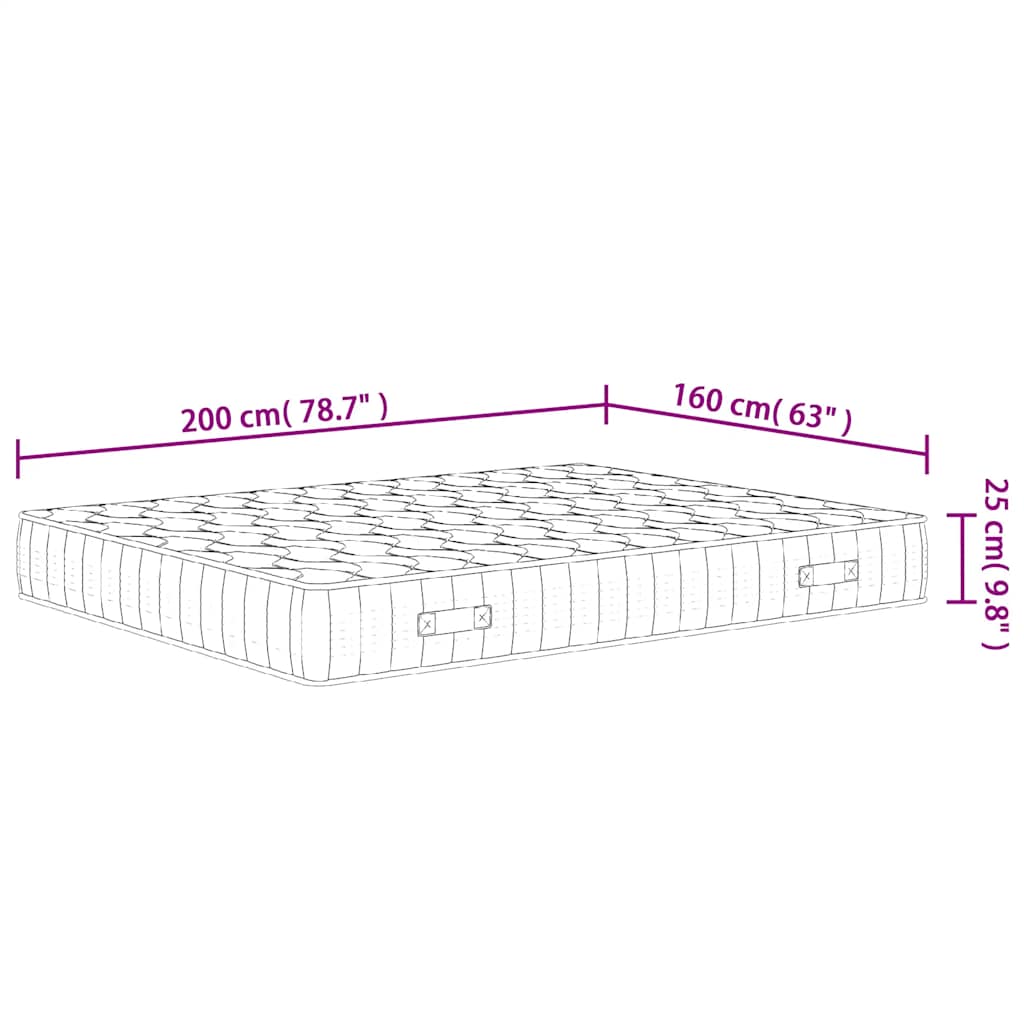 Materasso Molle Insacchettate Medio Rigido 160x200cm Super King - homemem39