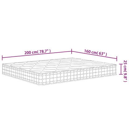 Materasso Molle Insacchettate Medio Rigido 160x200cm Super King