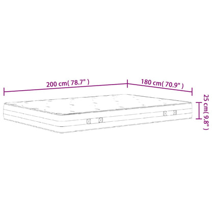 Materasso a Molle Insacchettate Medio Rigido 180x200 cm