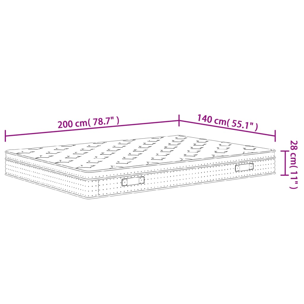 Materasso a Molle Insacchettate Medio Plus 140x200 cm - homemem39