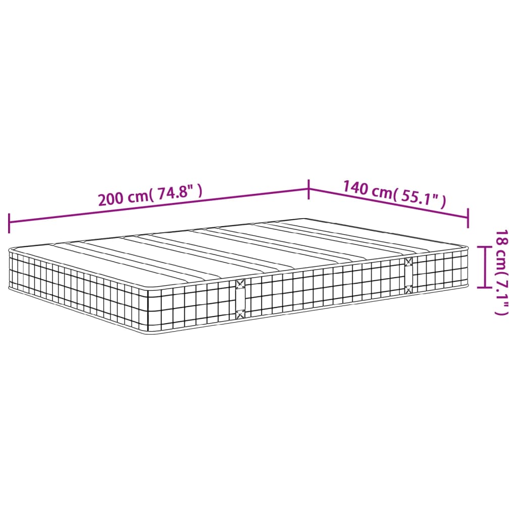 Materasso a Molle Bonnel Medio 140x200 cm - homemem39