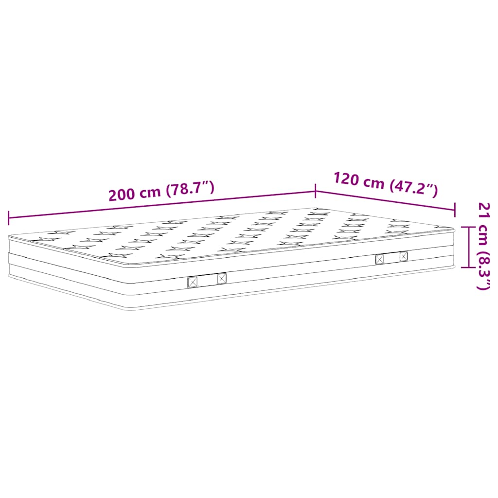 Materasso a Molle Bonnel Medio 120x200 cm - homemem39