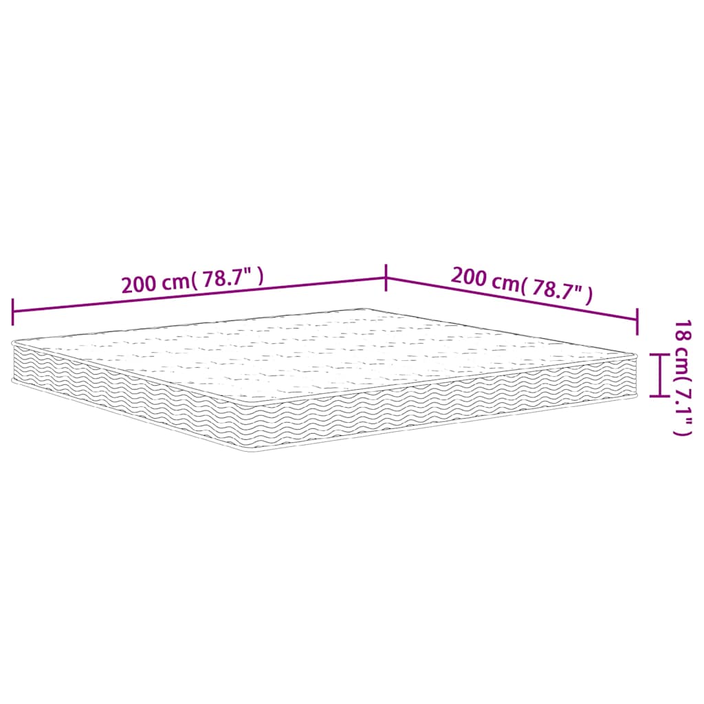 Materasso a Molle Bonnel Medio 200x200 cm King Size