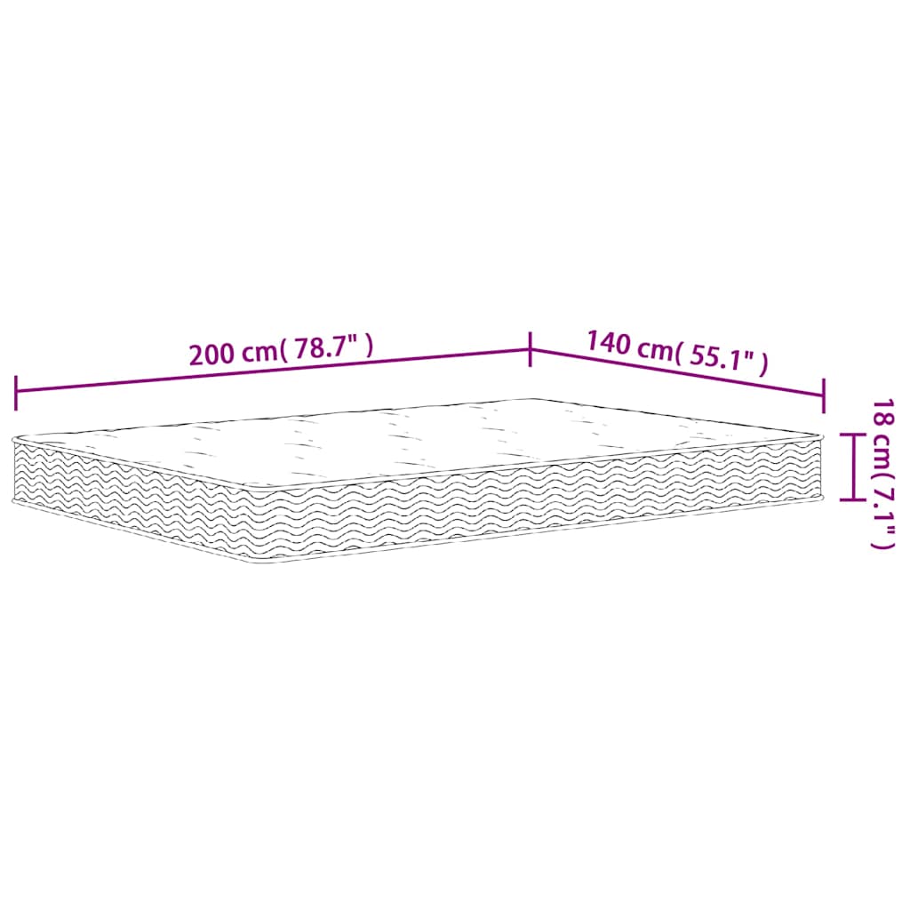 Materasso a Molle Bonnel Medio 140x200 cm - homemem39