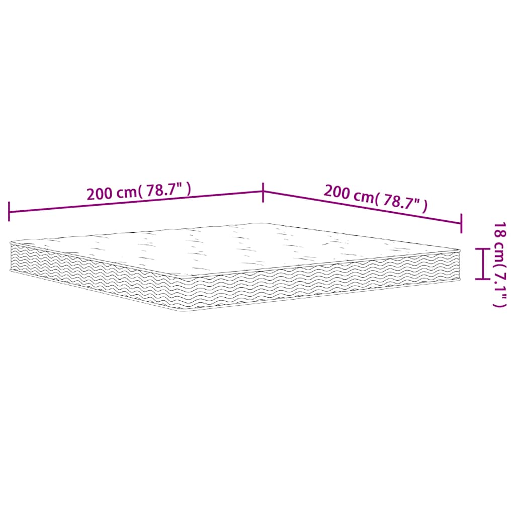 Materasso a Molle Bonnel Medio 200x200 cm - homemem39