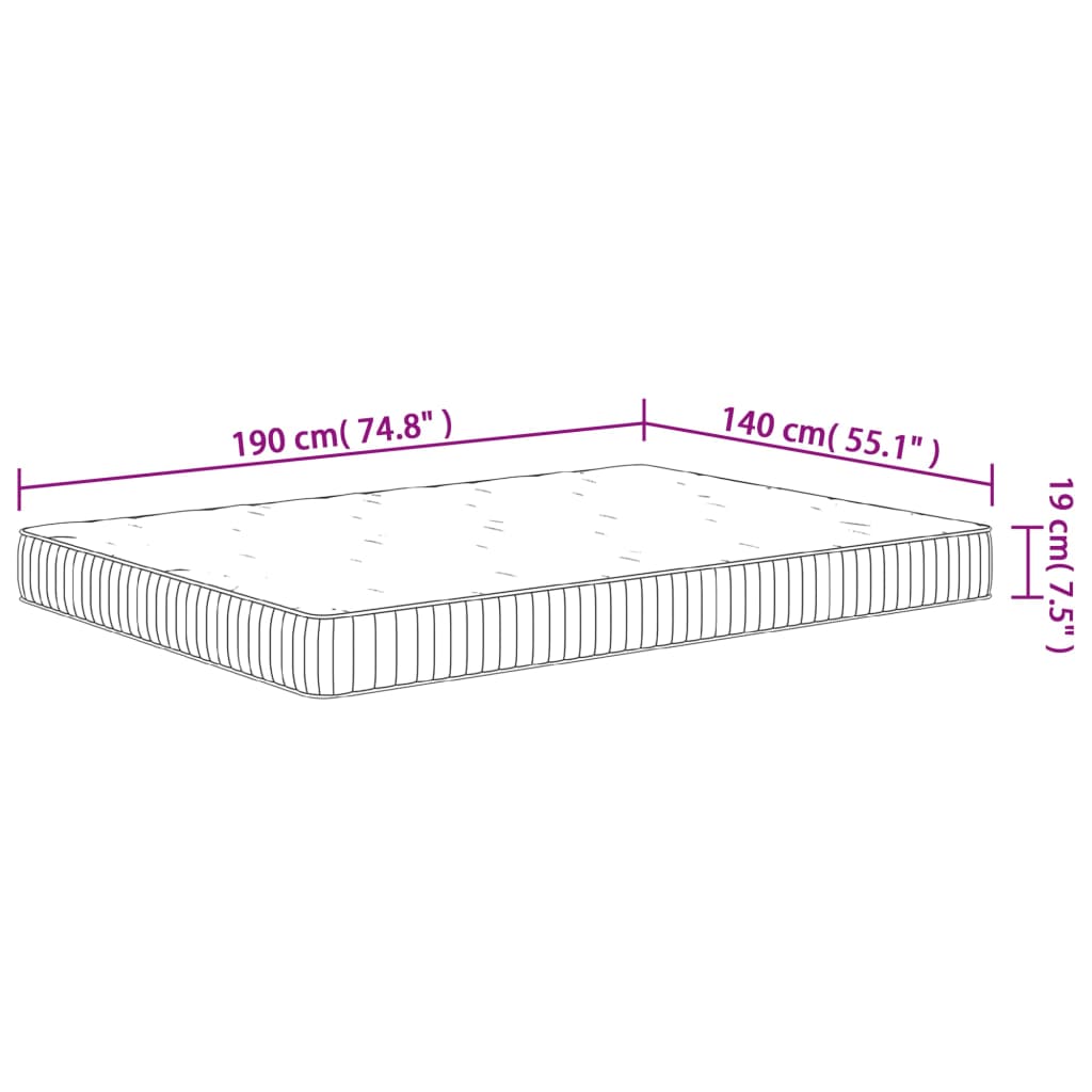 Materasso a Molle Insacchettate Medio 140x190 cm - homemem39