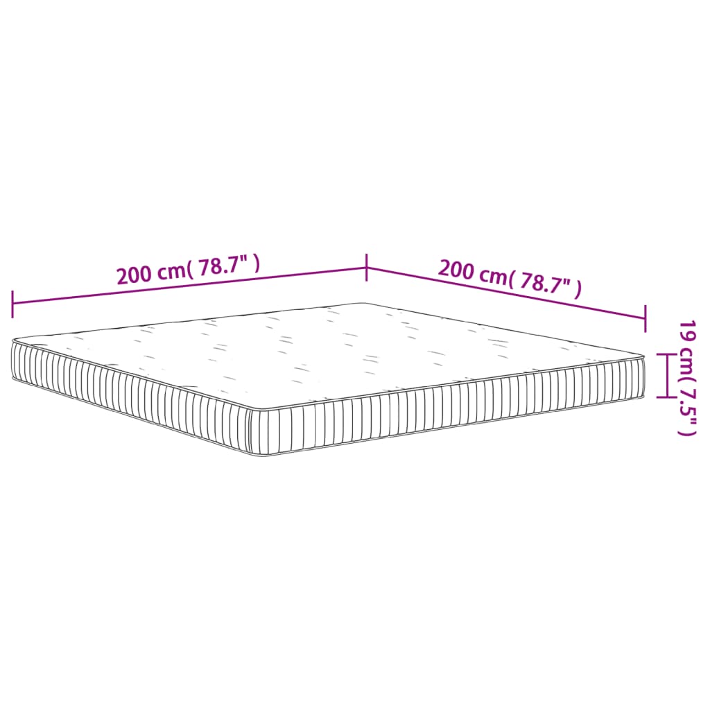 Materasso a Molle Insacchettate Medio 200x200 cm - homemem39