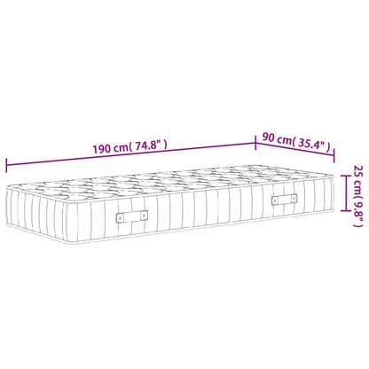 Materasso Molle Insacchettate Medio Rigido 90x190cm Single Size