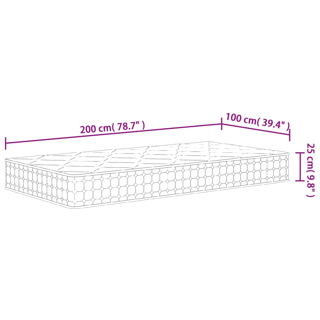 Materasso a Molle Insacchettate Medio Rigido 100x200 cm