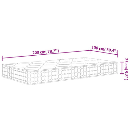 Materasso a Molle Insacchettate Medio Rigido 100x200 cm