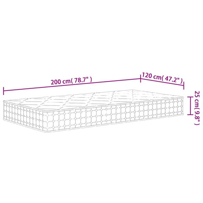 Materasso a Molle Insacchettate Medio Rigido 120x200 cm