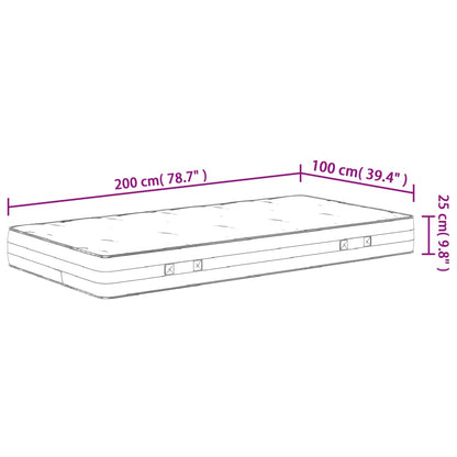 Materasso a Molle Insacchettate Medio Rigido 100x200 cm - homemem39