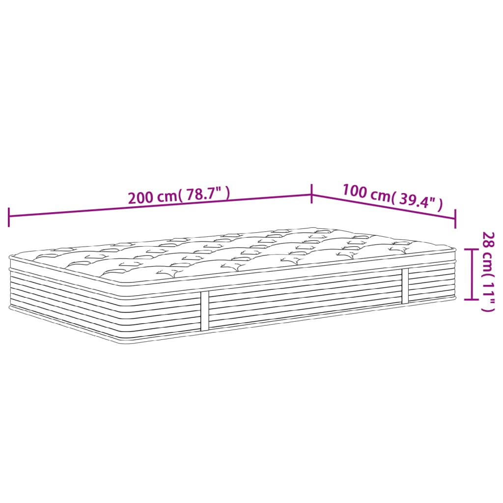 Materasso a Molle Insacchettate Medio Plus 100x200 cm - homemem39