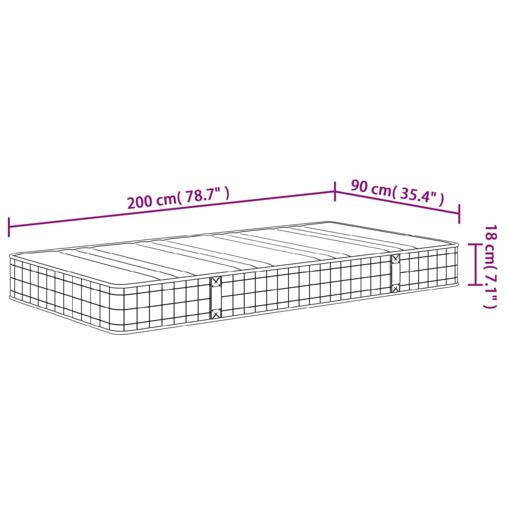 Materasso a Molle Bonnel Medio 90x200 cm - homemem39