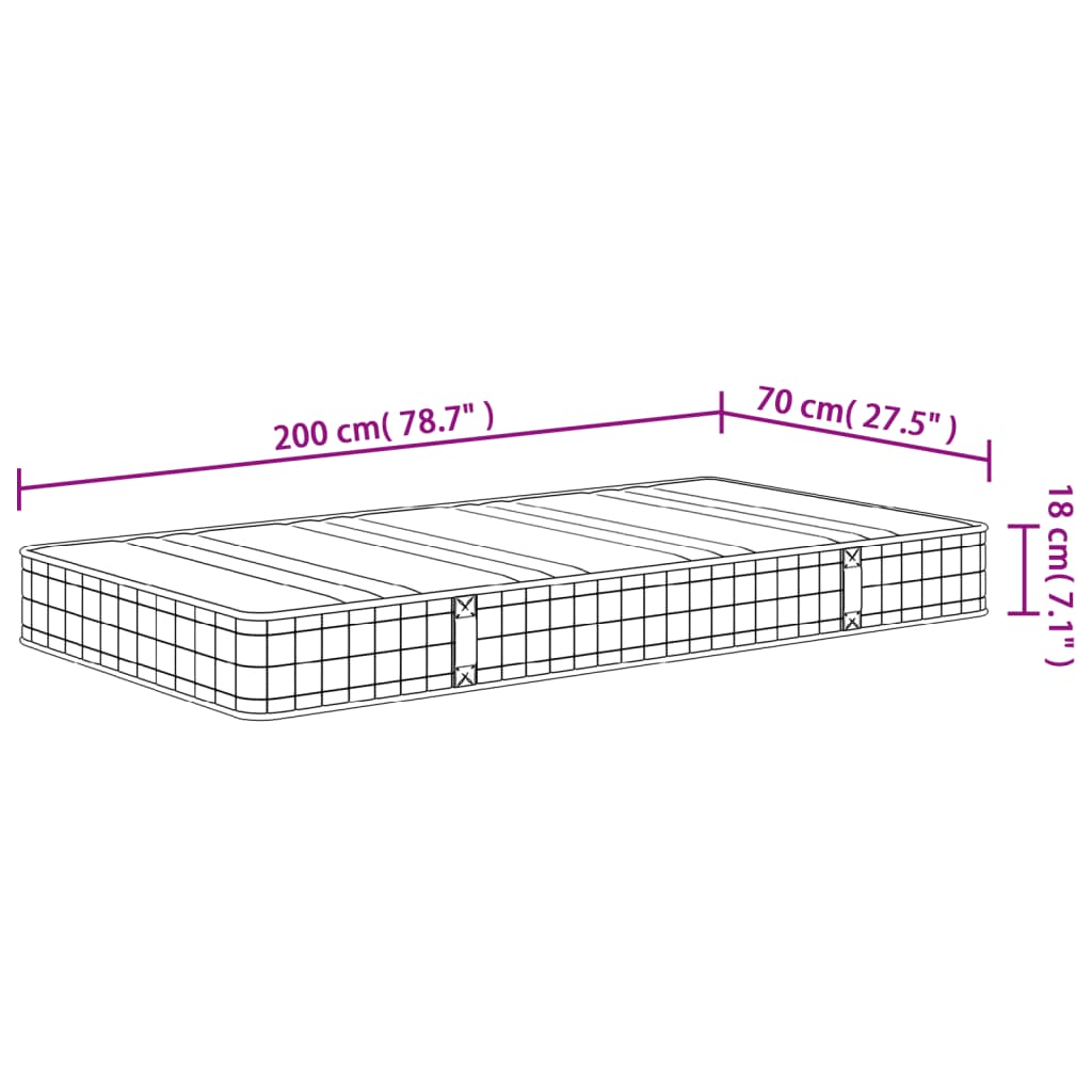 Materasso a Molle Bonnel Medio 70x200 cm