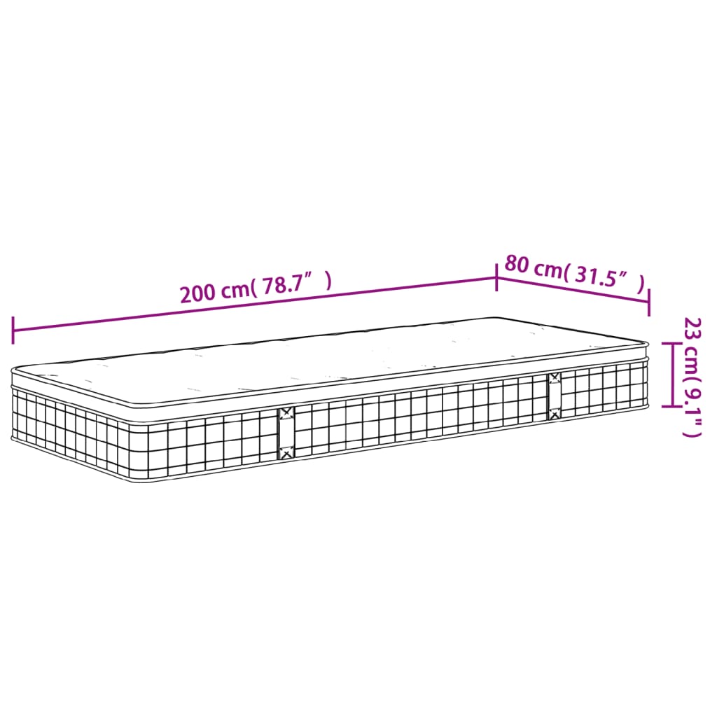 Materasso a Molle Bonnel Medio 80x200 cm - homemem39