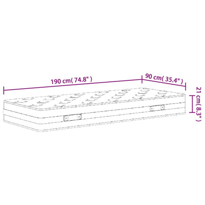 Materasso a Molle Bonnel Medio 90x190 cm Single Size