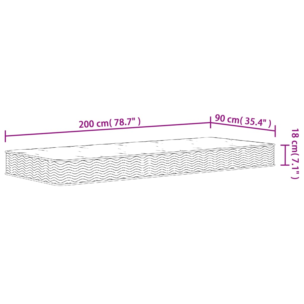 Materasso a Molle Bonnel Medio 90x200 cm - homemem39