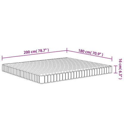 Materasso in Schiuma Mediamente Morbido 180x200 cm - homemem39