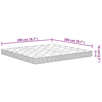 Materasso in Schiuma Mediamente Morbido 200x200 cm