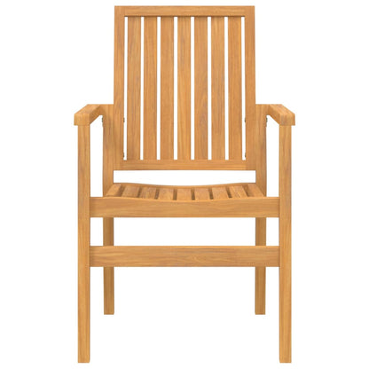 Sedie da Giardino Impilabili 4 pz 56,5x57,5x91 cm Massello Teak