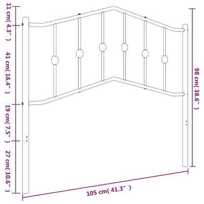 Testiera in Metallo Nero 100 cm - homemem39