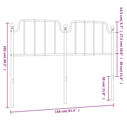 Testiera in Metallo Bianco 150 cm