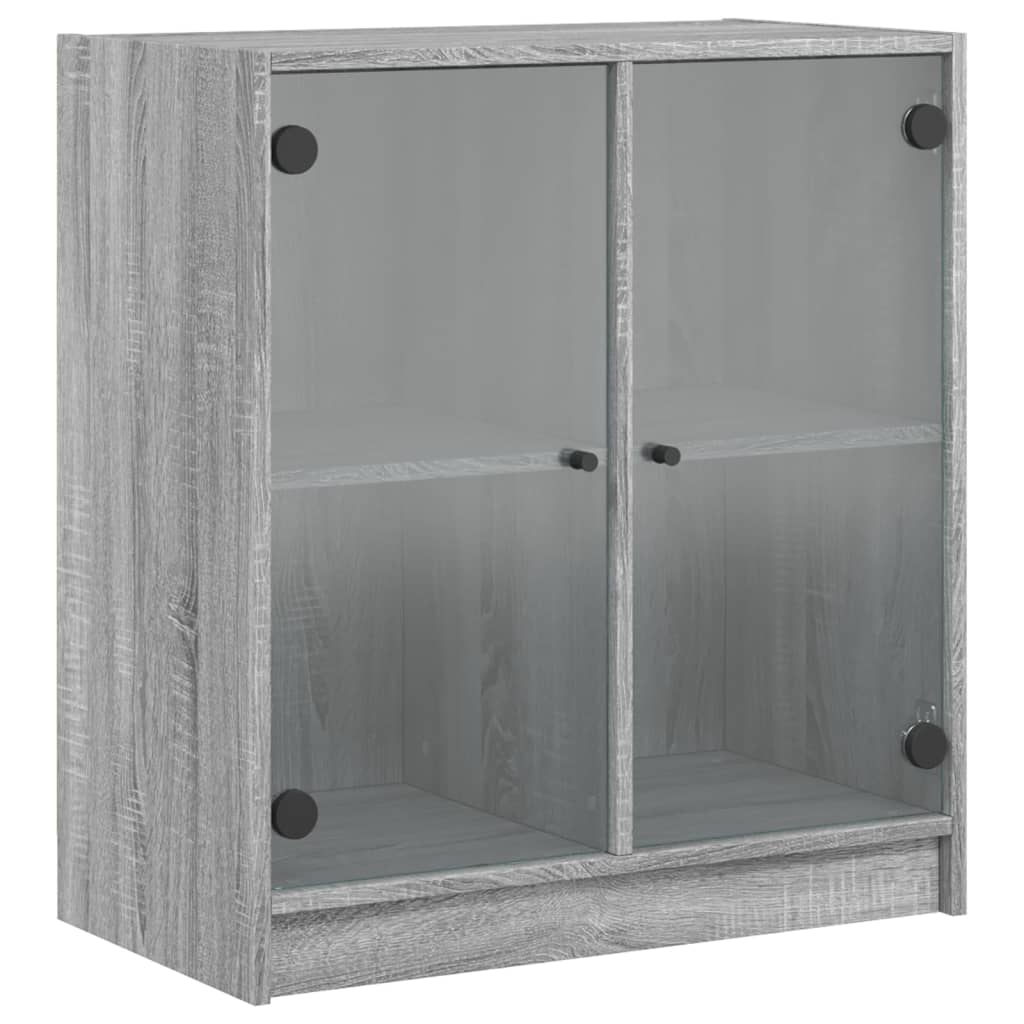 Mobile con Ante in Vetro Grigio Sonoma 68x37x75,5 cm - homemem39