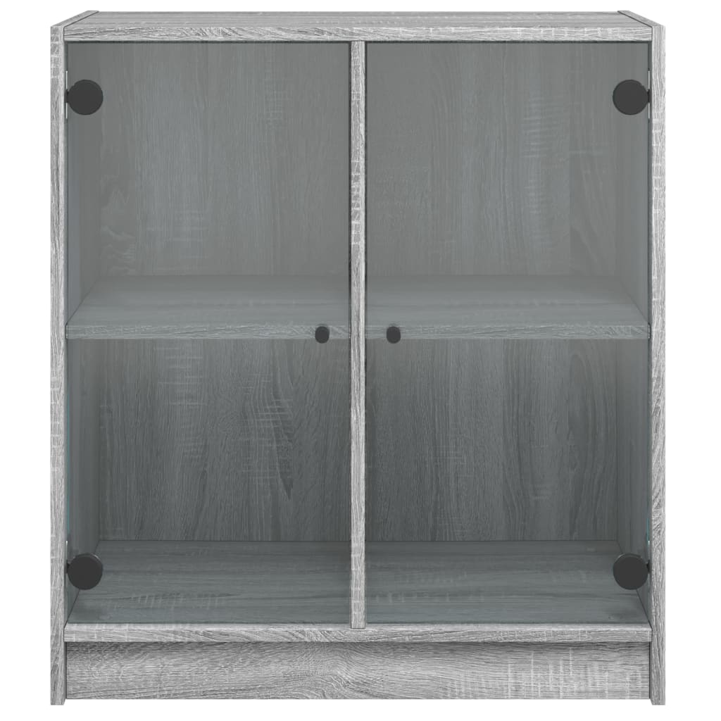 Mobile con Ante in Vetro Grigio Sonoma 68x37x75,5 cm - homemem39