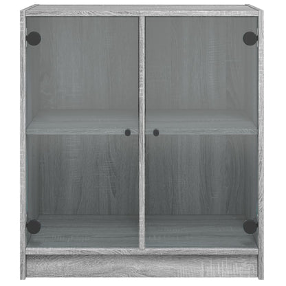 Mobile con Ante in Vetro Grigio Sonoma 68x37x75,5 cm - homemem39