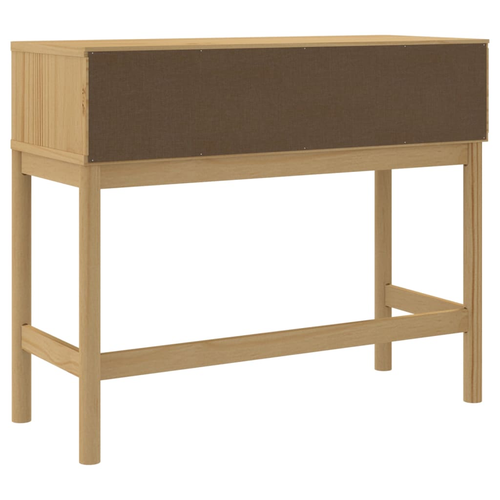 Tavolo Consolle FLORO 89,5x36,5x73 cm Marrone Cera Legno Pino - homemem39