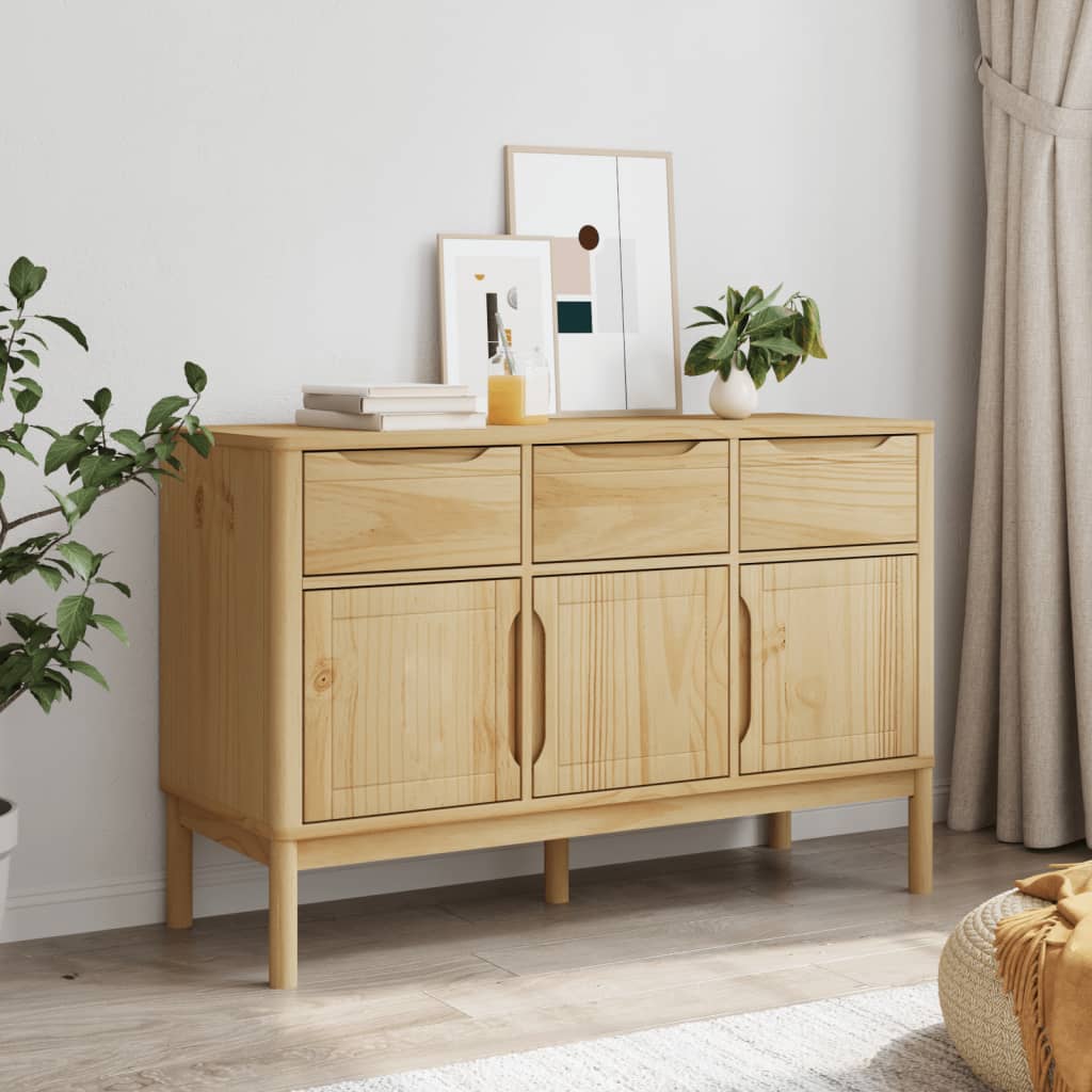 Credenza FLORO Marrone Cera 114x43x74 cm in Legno di Pino - homemem39