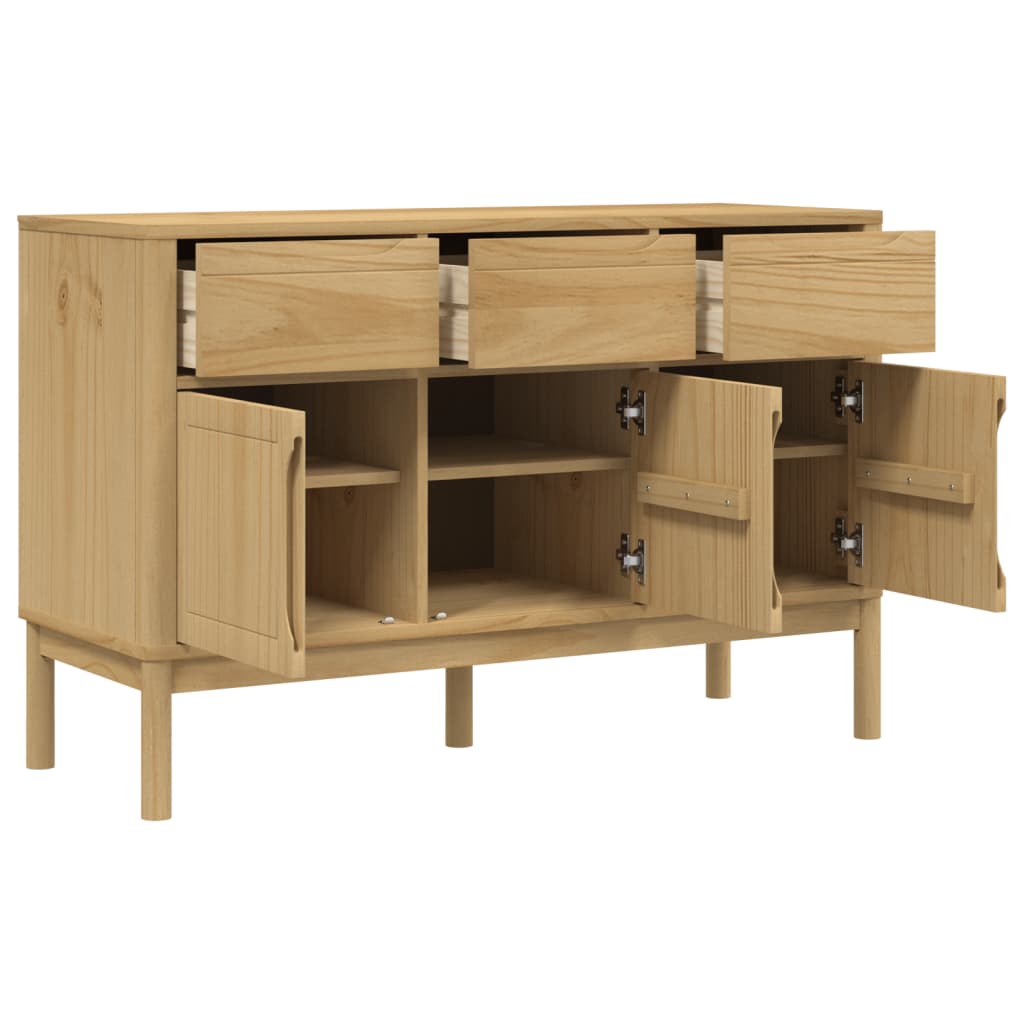 Credenza FLORO Marrone Cera 114x43x74 cm in Legno di Pino - homemem39