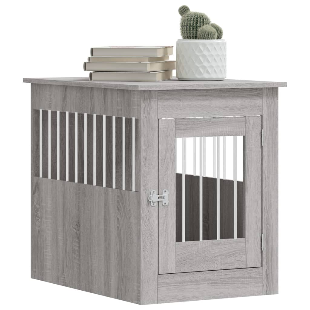 Gabbia Cani da Arredamento Grigio Sonoma 55x80x68cm Multistrato - homemem39