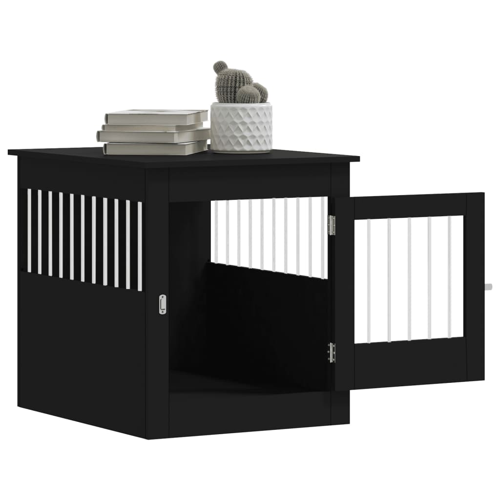 Gabbia Cani Arredamento Nera 64,5x80x71cm Legno Multistrato - homemem39