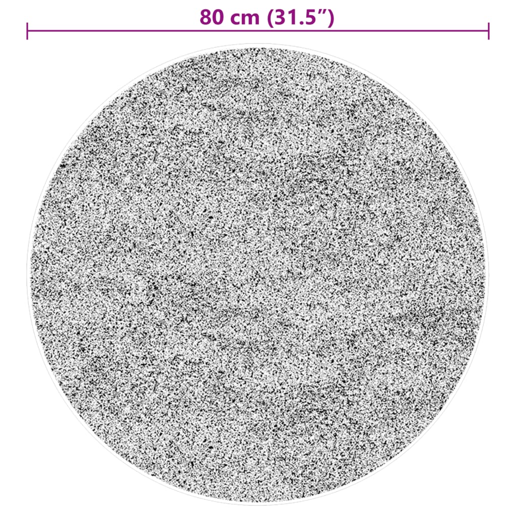 Tappeto a Pelo Corto HUARTE Morbido e Lavabile Nero Ø 80 cm