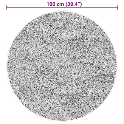 Tappeto a Pelo Corto HUARTE Morbido e Lavabile Nero Ø 100 cm