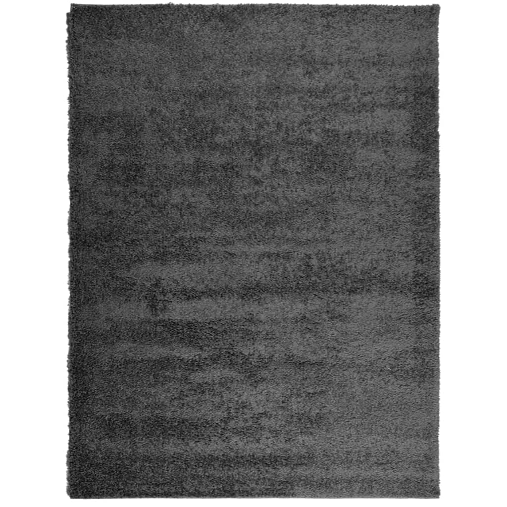 Tappeto Shaggy PAMPLONA Pelo Lungo Moderno Antracite 300x400cm