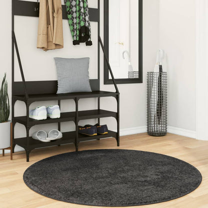 Tappeto Shaggy PAMPLONA a Pelo Lungo Moderno Antracite Ø 160 cm - homemem39