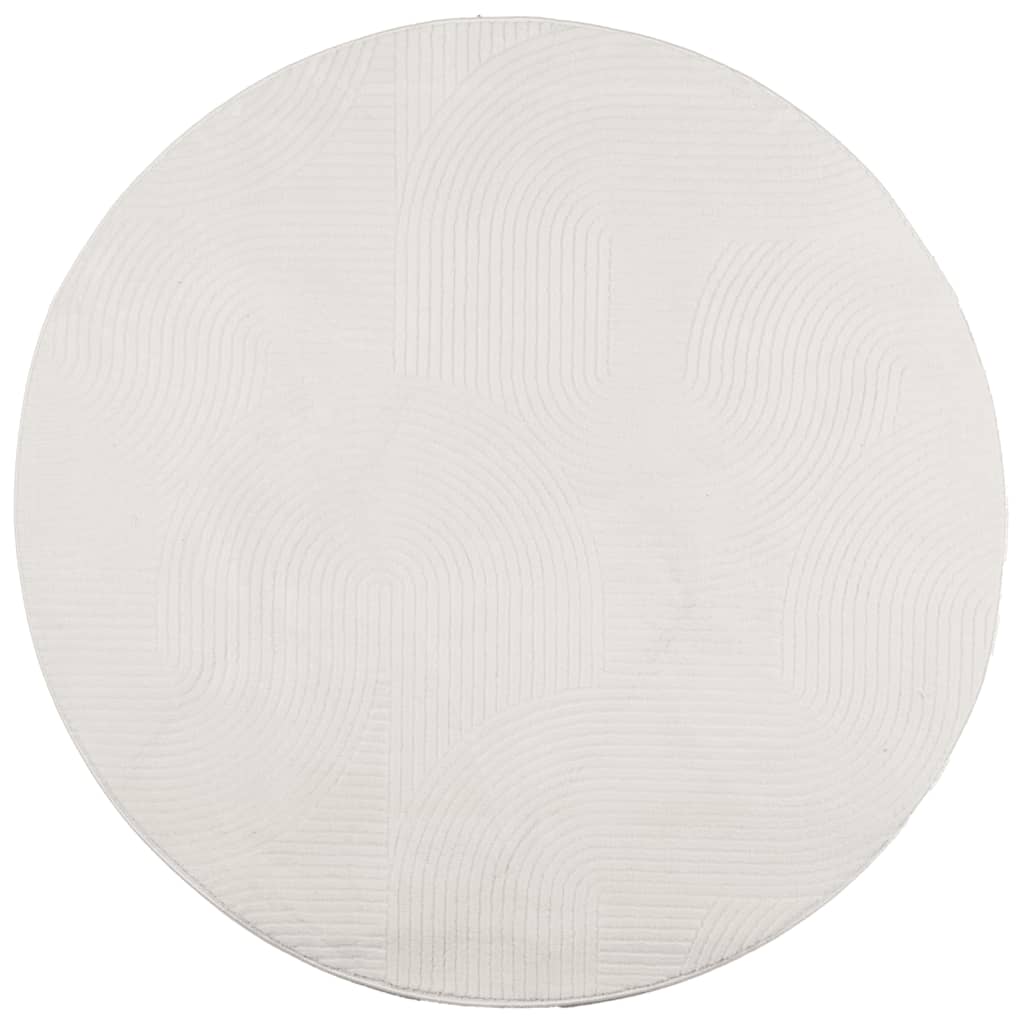 Tappeto IZA a Pelo Corto con Aspetto Scandinavo Crema Ø 160 cm - homemem39