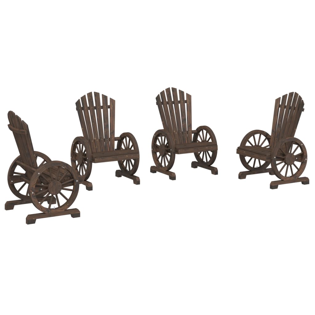 Sedie da Giardino Adirondack 4 pz in Legno Massello di Abete - homemem39