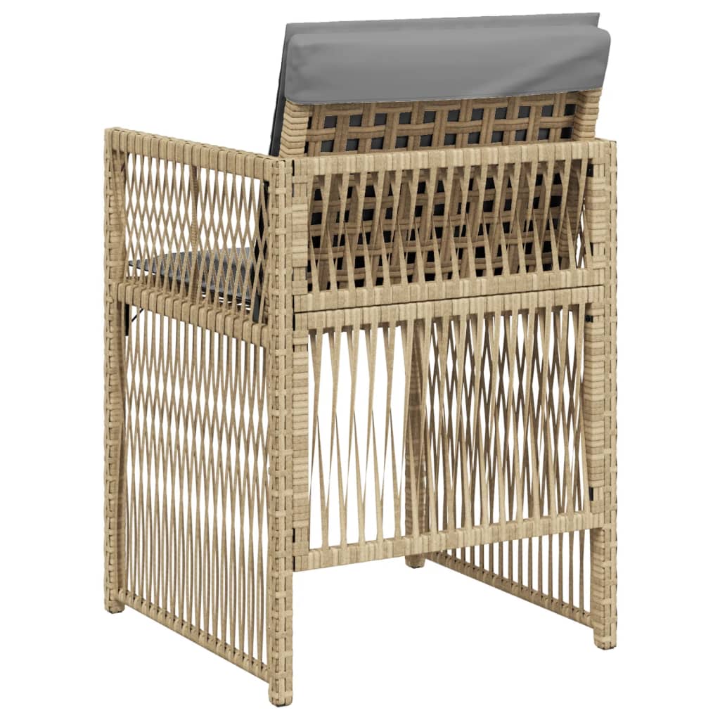 Sedie da Giardino con Cuscini 4 pz Beige Misto in Polyrattan - homemem39