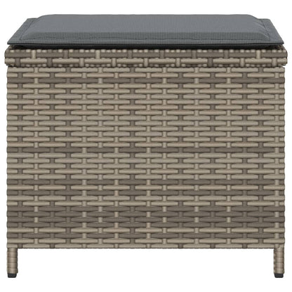 Sgabelli Giardino con Cuscini 4pz Grigi 41x41x36cm Polyrattan - homemem39