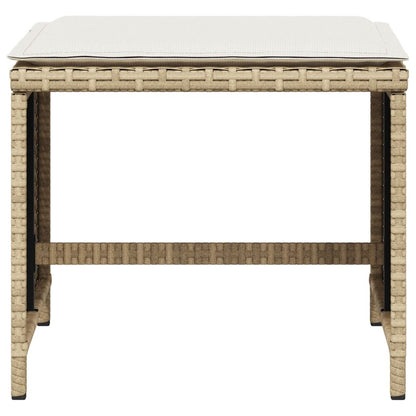 Sgabelli Giardino con Cuscini 4pz Beige 41x41x36cm Polyrattan - homemem39