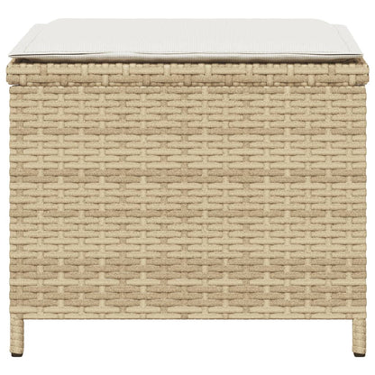 Sgabelli Giardino con Cuscini 4pz Beige 41x41x36cm Polyrattan - homemem39